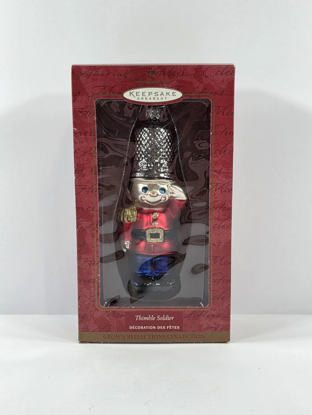 2000 Hallmark Keepsake Blown Glass Ornament Thimble Soldier NEW